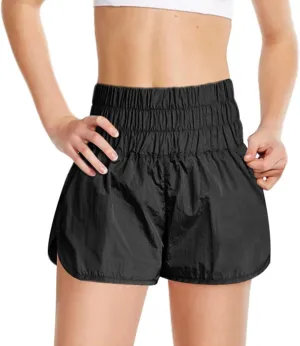 Quick Dry Athletic Shorts for Girls Boys Running Shorts Cotton Elastic High Waist Hiking Workout Pants Summer Clothes