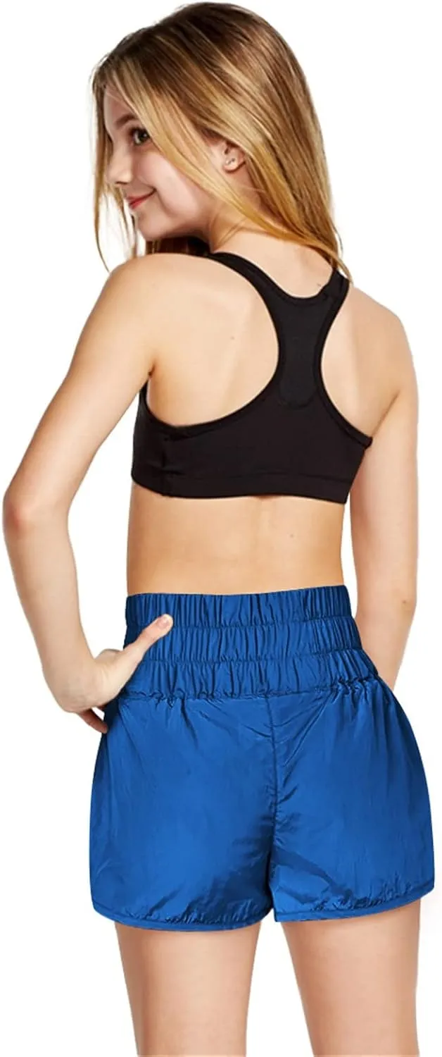 Quick Dry Athletic Shorts for Girls Boys Running Shorts Cotton Elastic High Waist Hiking Workout Pants Summer Clothes