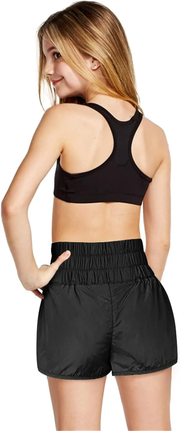 Quick Dry Athletic Shorts for Girls Boys Running Shorts Cotton Elastic High Waist Hiking Workout Pants Summer Clothes