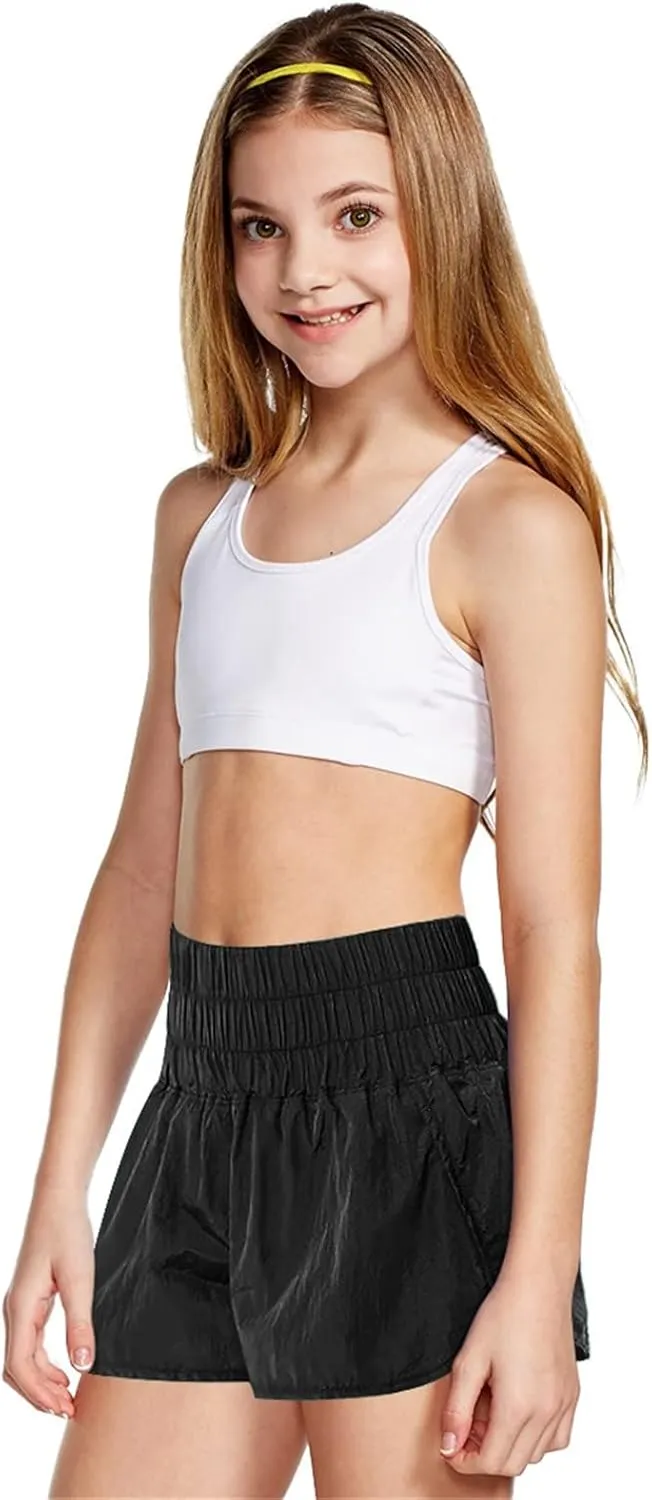 Quick Dry Athletic Shorts for Girls Boys Running Shorts Cotton Elastic High Waist Hiking Workout Pants Summer Clothes