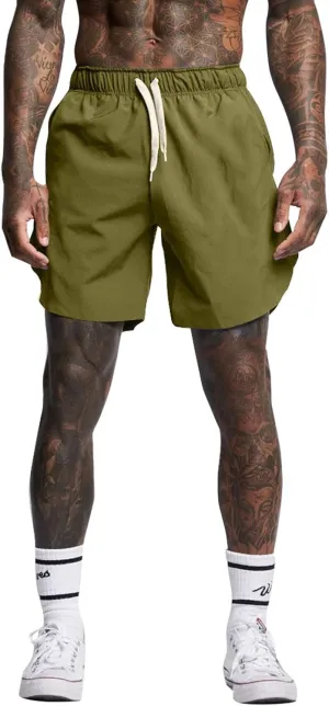 Shorts for Men Casual Shorts Athletic Workout Golf Shorts Beach Shorts Pocket Elastic Waist Drawstring Summer Workout Shorts