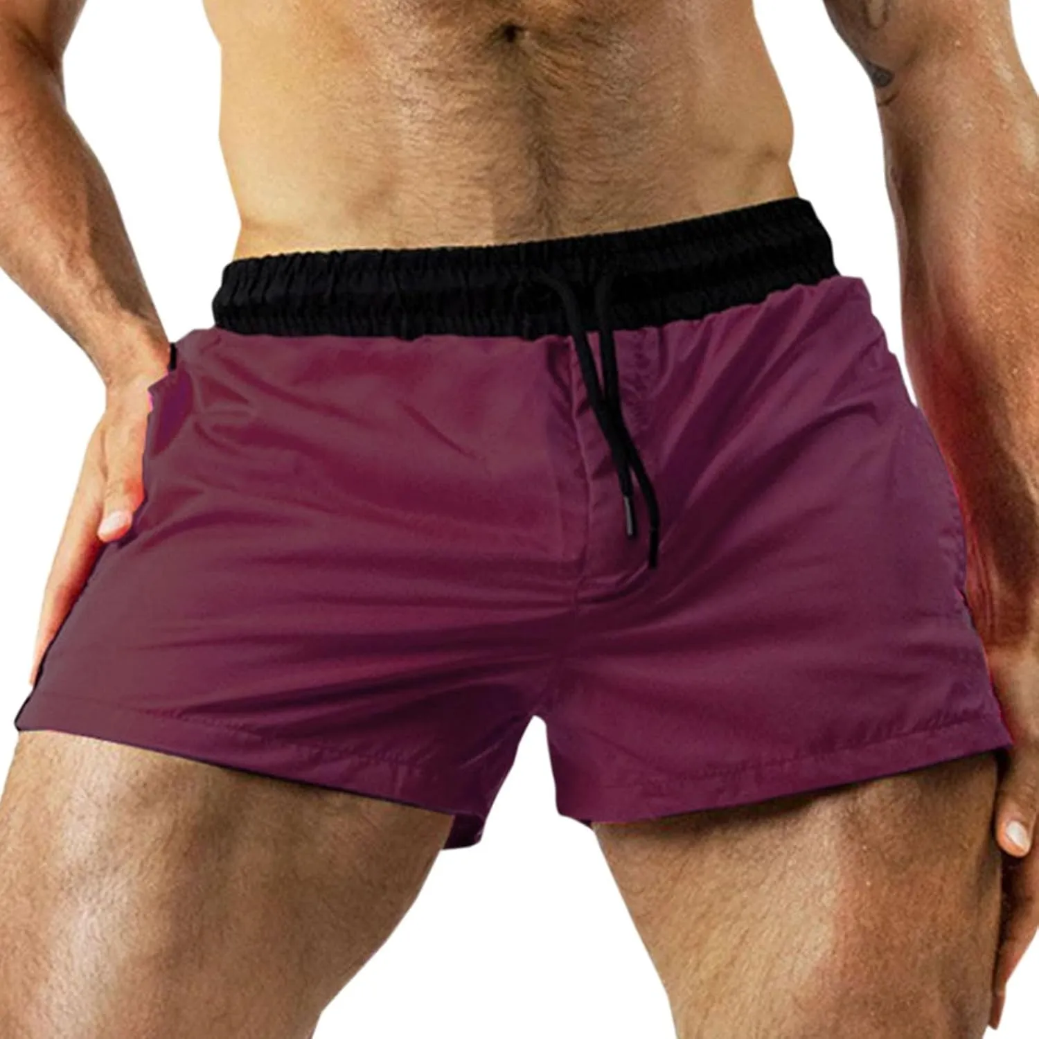 Shorts Men Bodybuilding Gym Shorts Mens Slim Fit Running Shorts Elastic Waist Drawstring Shorts Quick Dry Sportswear