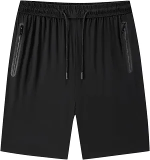 Shorts Mens Running Training Casual Shorts Ick Silk Cool Summer Athletic Shorts Quick Dry Basketball Breathable Zipper Pocket