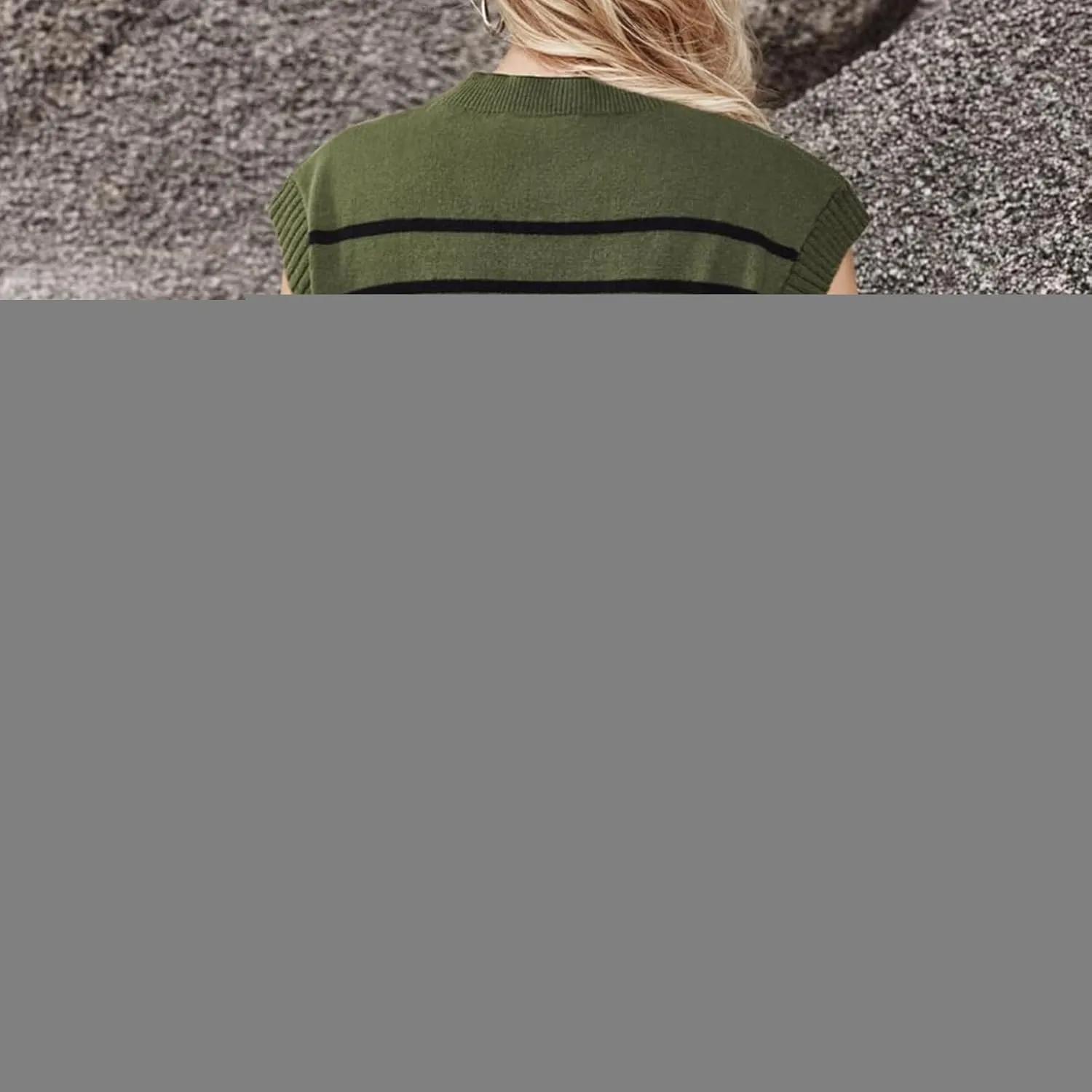 Sleeveless Sweater Vest for Women Summer Striped Crew Neck Tanks Trendy Cap Sleeve Ribbed Knit Pullover Tank Tops