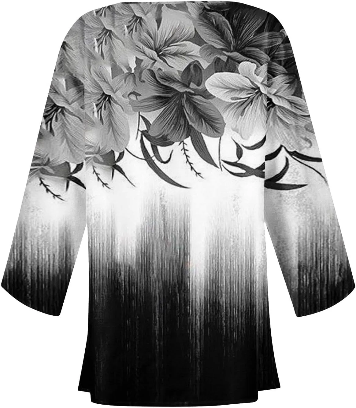 Spring Cardigans for Women 2025 Floral Printed Casual Loose Cardigans 3/4 Sleeve Hide Belly Open Front Cardigan