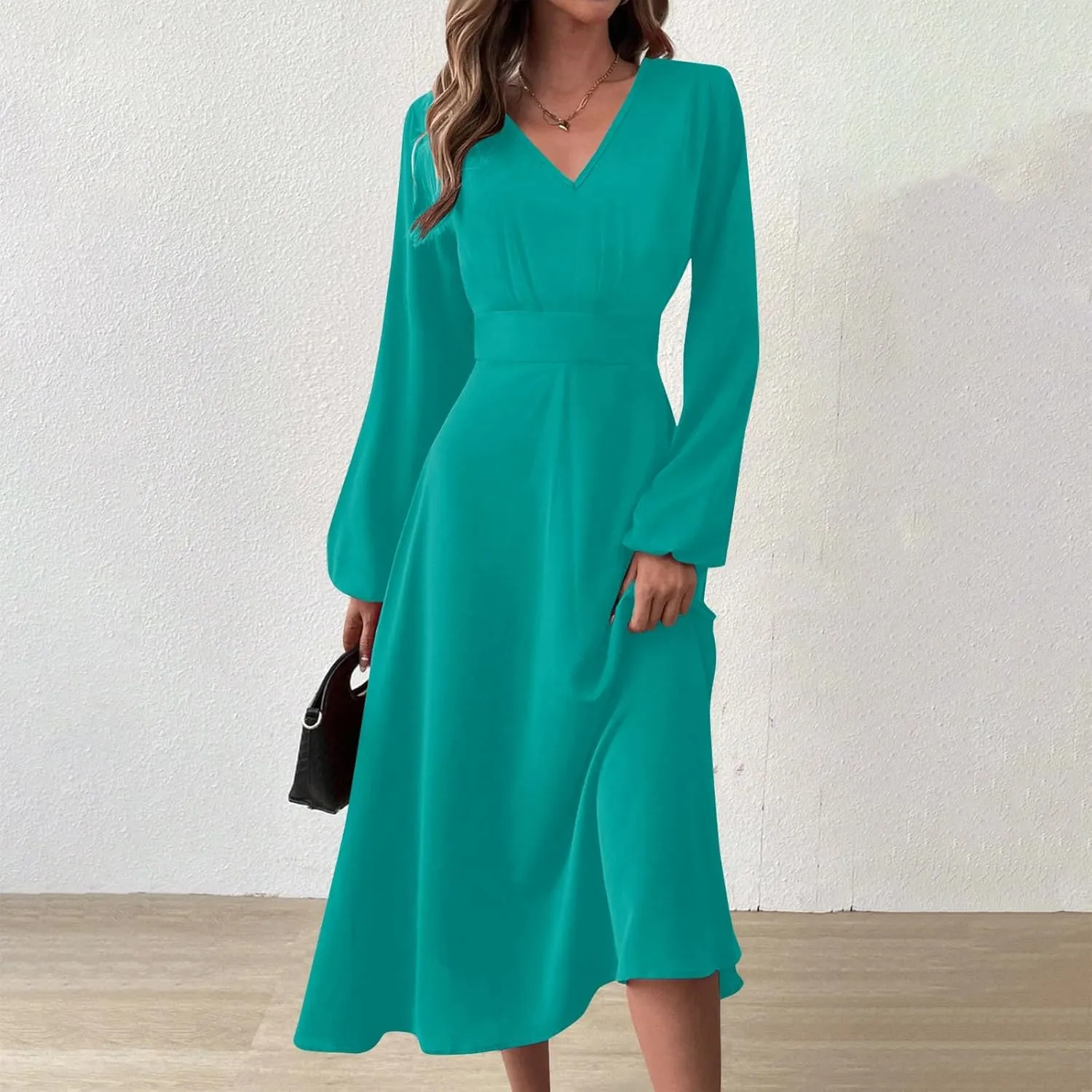 Spring Dresses for Women 2024 New Years Eve V-Neck Long Sleeve Gradient Plus Size Dresses for Curvy Formal Trendy