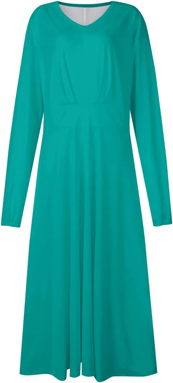 Spring Dresses for Women 2024 New Years Eve V-Neck Long Sleeve Gradient Plus Size Dresses for Curvy Formal Trendy