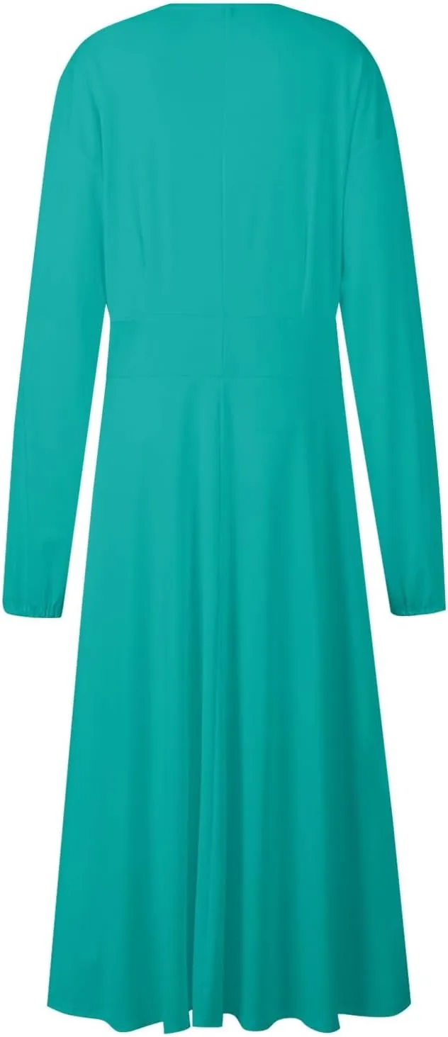 Spring Dresses for Women 2024 New Years Eve V-Neck Long Sleeve Gradient Plus Size Dresses for Curvy Formal Trendy