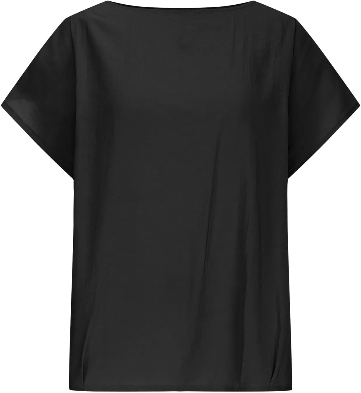 Summer Tops for Women Short Sleeve Crewneck T Shirts Casual Loose Plain Blouse Tees