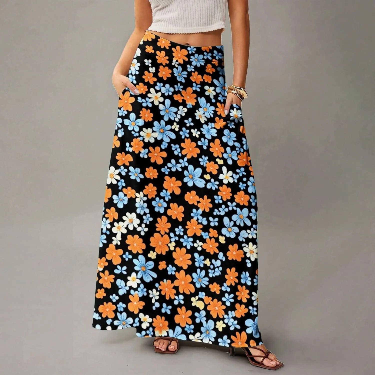 Summer Women's Skirts, Casual Vacation Elegantes Maxi Trendy Womens Skirts