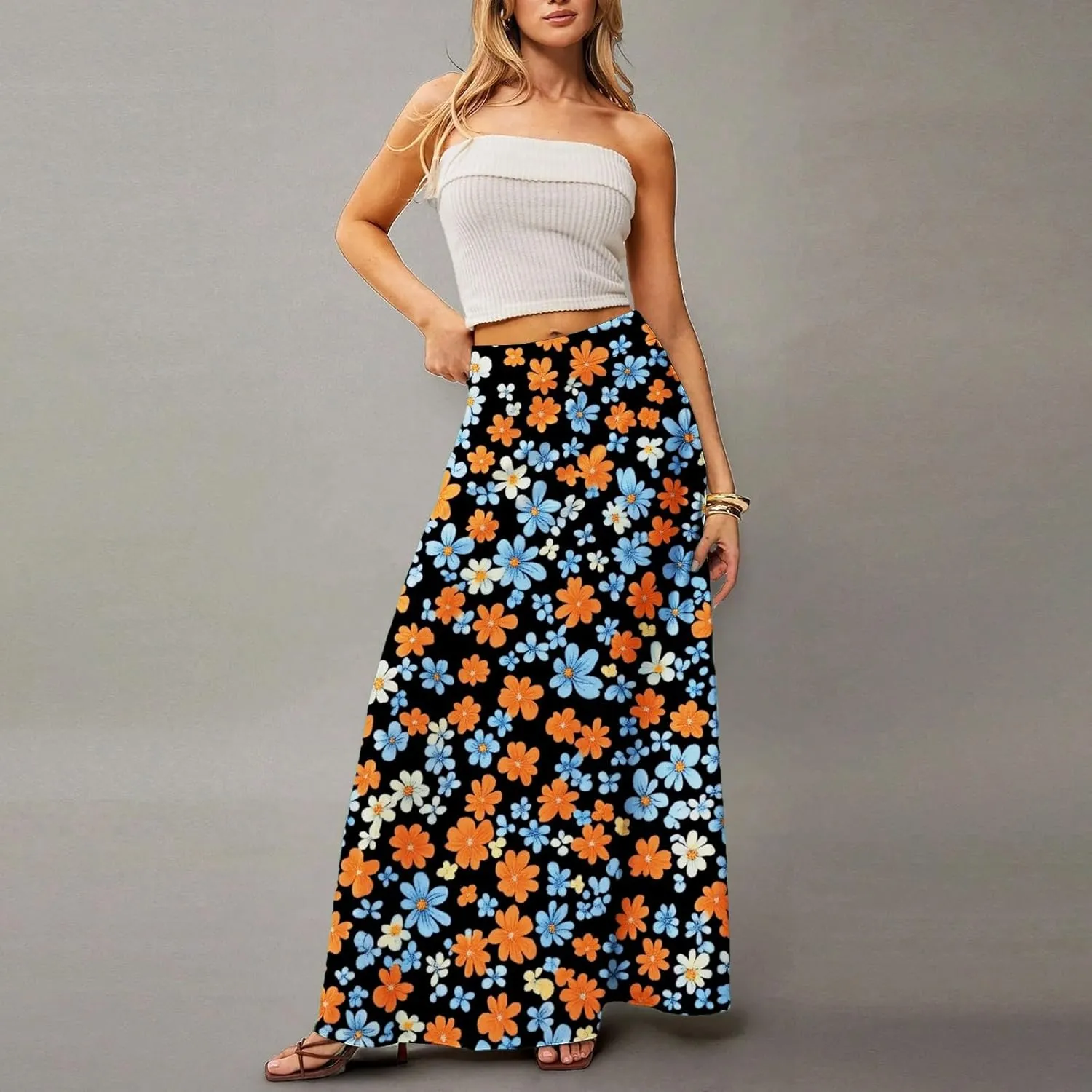 Summer Women's Skirts, Casual Vacation Elegantes Maxi Trendy Womens Skirts
