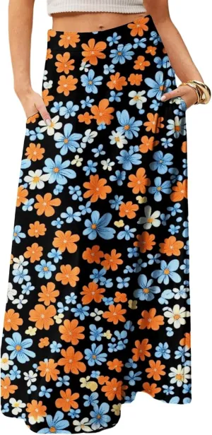 Summer Women's Skirts, Casual Vacation Elegantes Maxi Trendy Womens Skirts