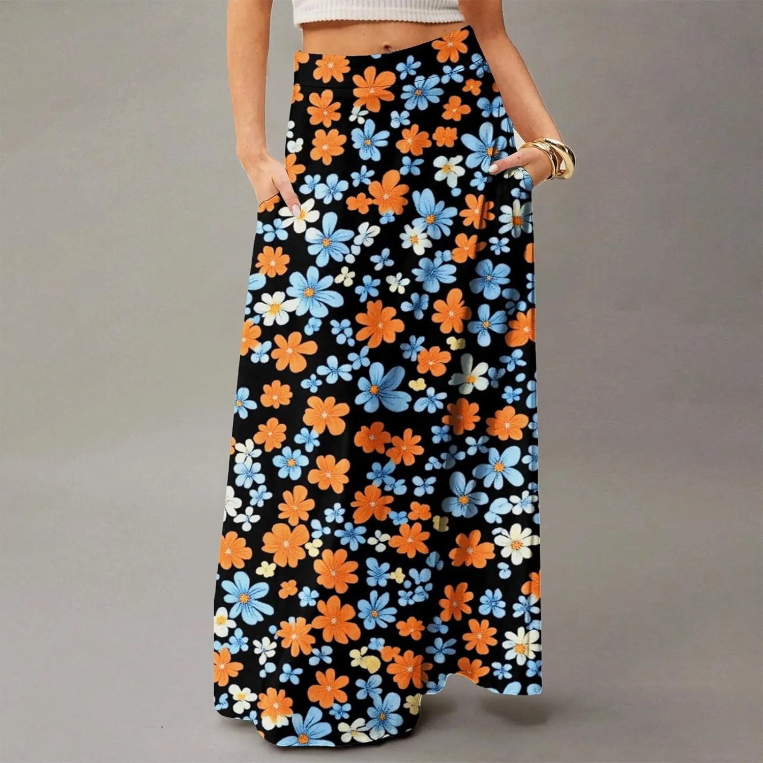 Summer Women's Skirts, Casual Vacation Elegantes Maxi Trendy Womens Skirts