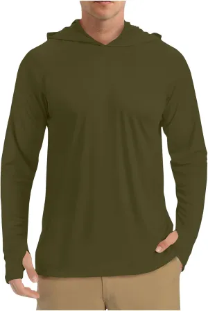 Sun Shirt for Men Casual UPF 50  Hooded Fishing Shirts Long Sleeve Summer Hoodie Lightweight Quick Dry Athletic Shirt