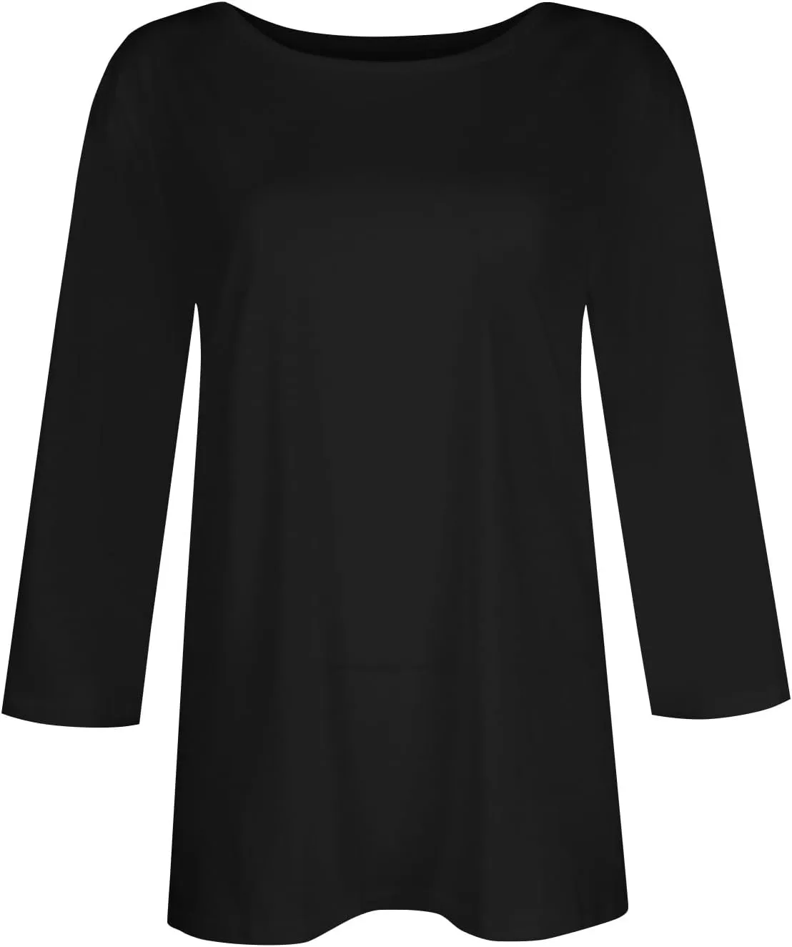 T Shirts for Women Loose Fit 3/4 Sleeve Tops Oversized Crew Neck Cotton Shirts Casual Pullover Tops Dressy Basic Tees