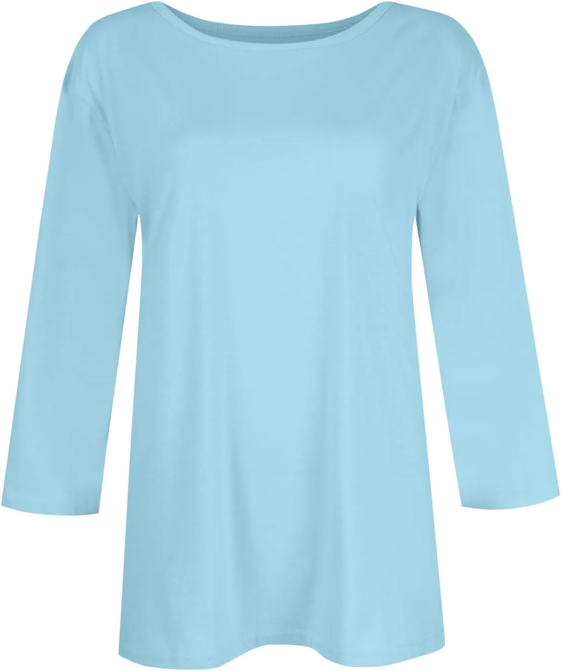 T Shirts for Women Loose Fit 3/4 Sleeve Tops Oversized Crew Neck Cotton Shirts Casual Pullover Tops Dressy Basic Tees
