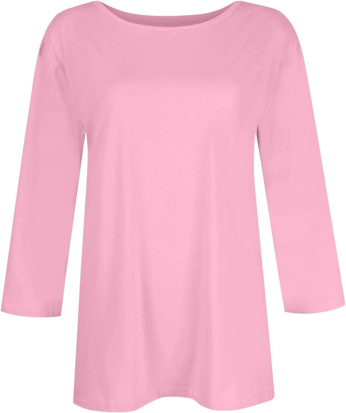 T Shirts for Women Loose Fit 3/4 Sleeve Tops Oversized Crew Neck Cotton Shirts Casual Pullover Tops Dressy Basic Tees