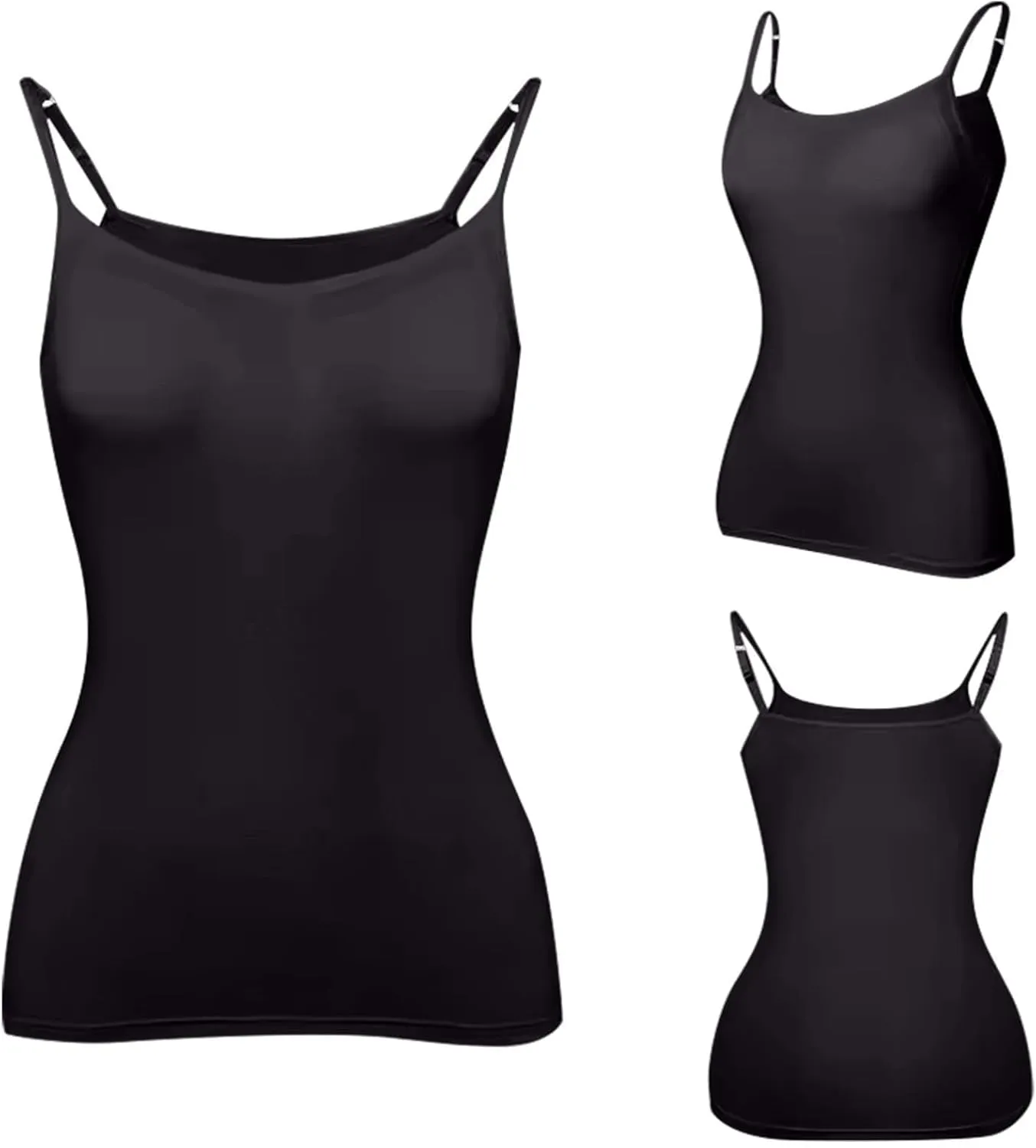Tank Top with Built in Bra for Women Adjustable Spaghetti Strap Cami Tanks Padded Comfy Yoga Tops Sleeveless Basic Tops