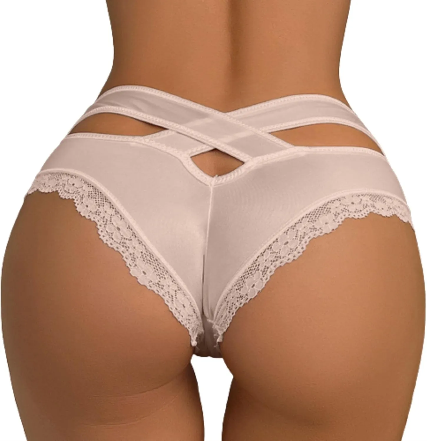 Thongs Sexy Underwear for Women Ice Silk Lace Briefs Soft Panties Comfor Low Waist Funny Hipsters Bikini Panties Cute