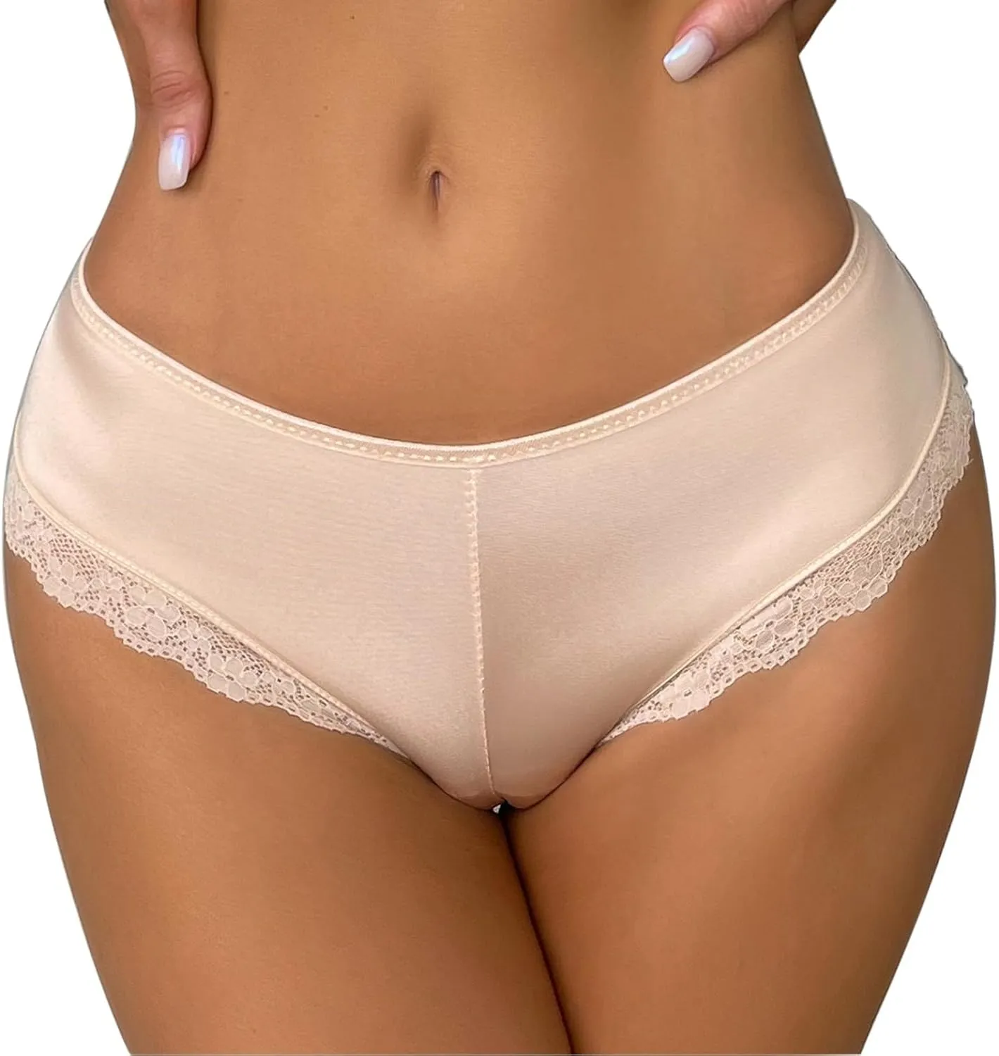 Thongs Sexy Underwear for Women Ice Silk Lace Briefs Soft Panties Comfor Low Waist Funny Hipsters Bikini Panties Cute