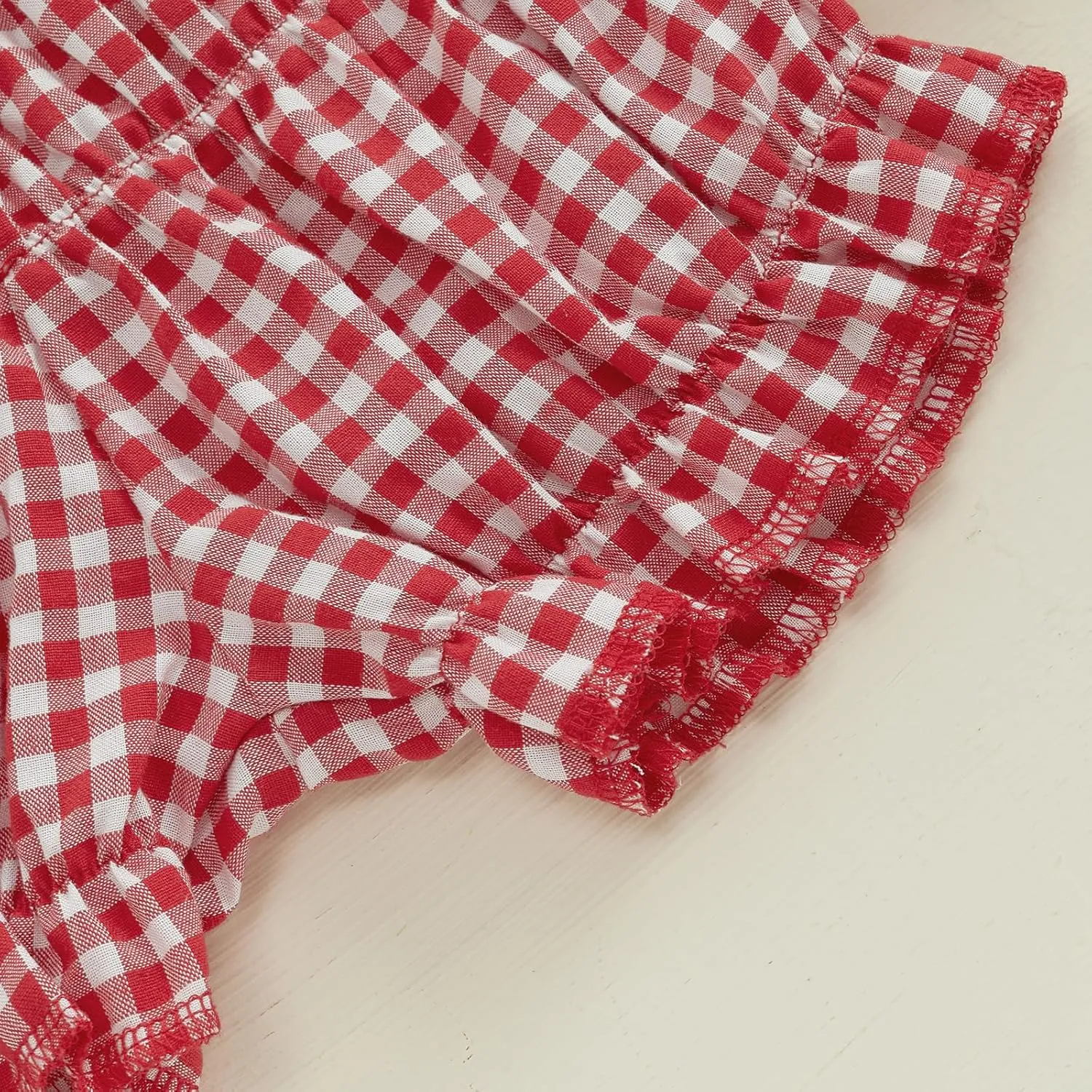 Toddler Baby Girl Shorts Summer Gingham/Striped Shorts Casual Elastic Waist Ruffled Shorts Bottoms