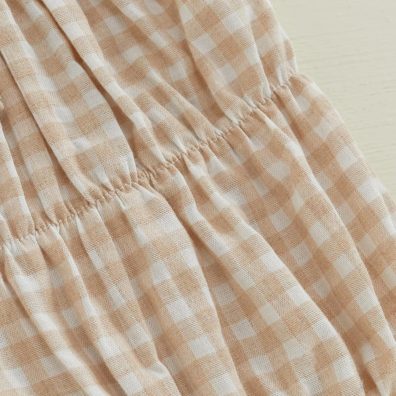 Toddler Baby Girl Shorts Summer Gingham/Striped Shorts Casual Elastic Waist Ruffled Shorts Bottoms