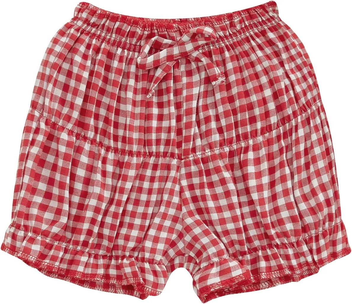 Toddler Baby Girl Shorts Summer Gingham/Striped Shorts Casual Elastic Waist Ruffled Shorts Bottoms