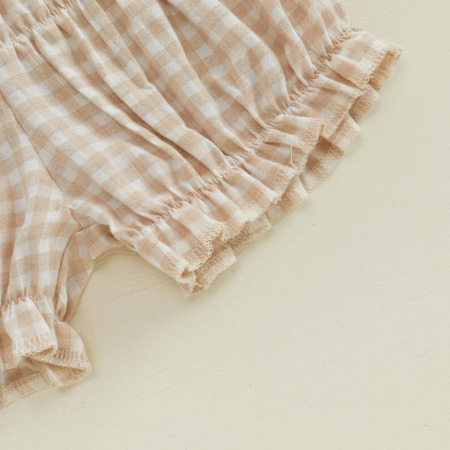 Toddler Baby Girl Shorts Summer Gingham/Striped Shorts Casual Elastic Waist Ruffled Shorts Bottoms