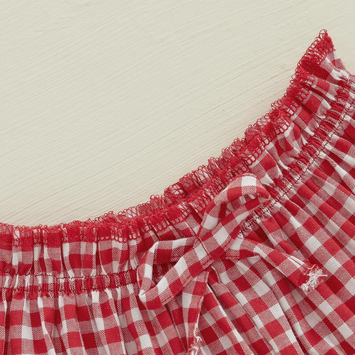 Toddler Baby Girl Shorts Summer Gingham/Striped Shorts Casual Elastic Waist Ruffled Shorts Bottoms