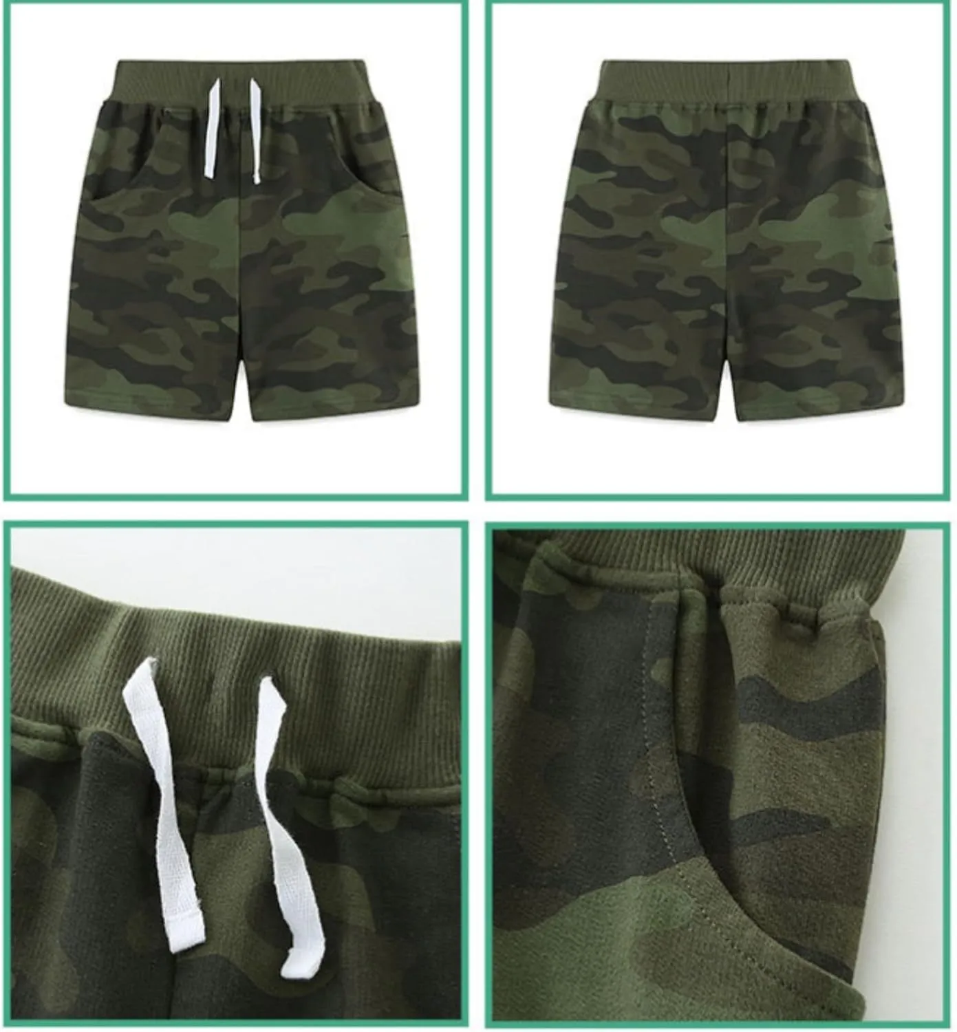 Toddler Boys Camouflage Print Hiking Shorts for Kids Boys High Waist Tie Up Sports Shorts Summer Wear Sweatpants