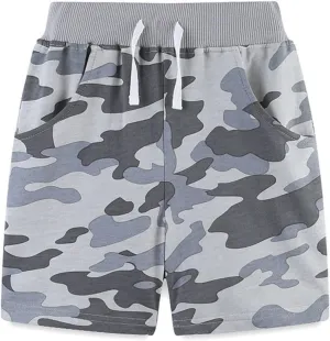 Toddler Boys Camouflage Print Hiking Shorts for Kids Boys High Waist Tie Up Sports Shorts Summer Wear Sweatpants