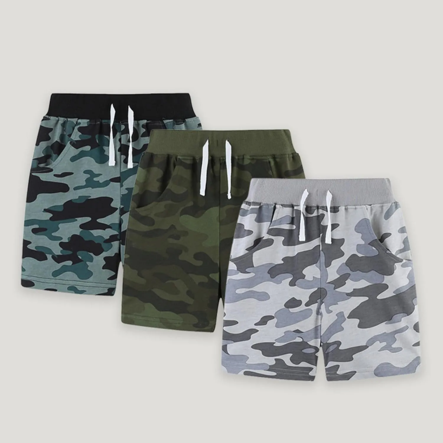 Toddler Boys Camouflage Print Hiking Shorts for Kids Boys High Waist Tie Up Sports Shorts Summer Wear Sweatpants