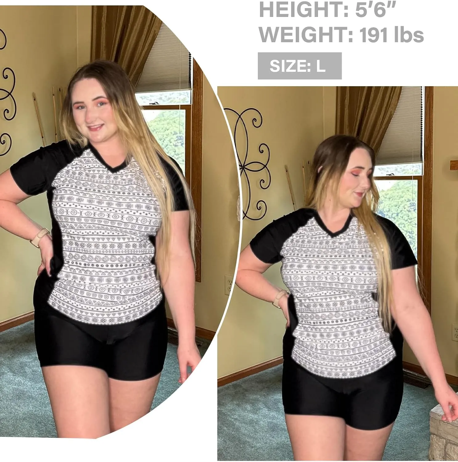 Tournesol Women's Two Piece Rash Guard Short Sleeve UPF 50  Swim Shirt Bulit in Bra Swimsuit with Boyshorts Bottoms