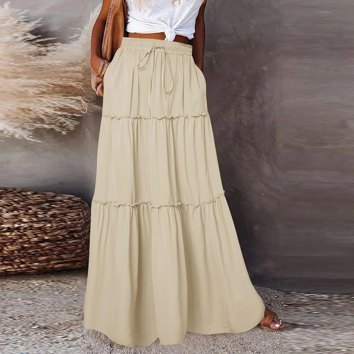 Trendy Women's Skirts, Beach Vacation Elegantes Casual Summer Womens Skirts