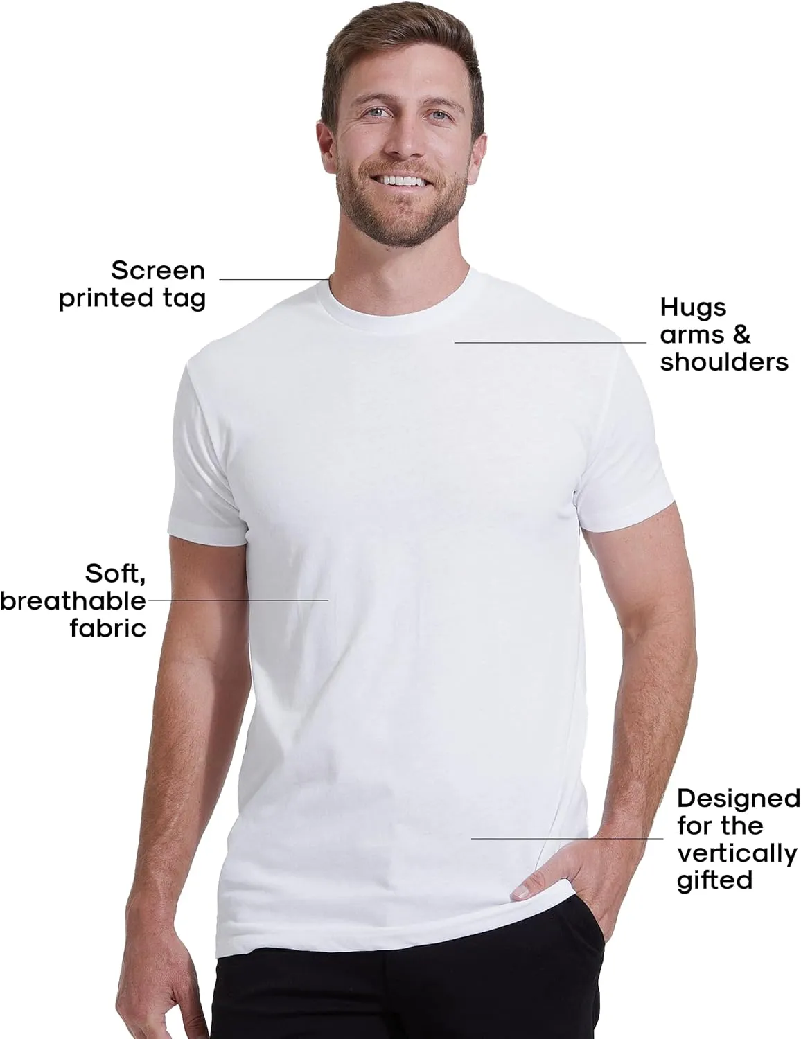 True Classic Mens T-Shirts - Short Sleeve Crew Neck Plain Novelty T Shirt for Men