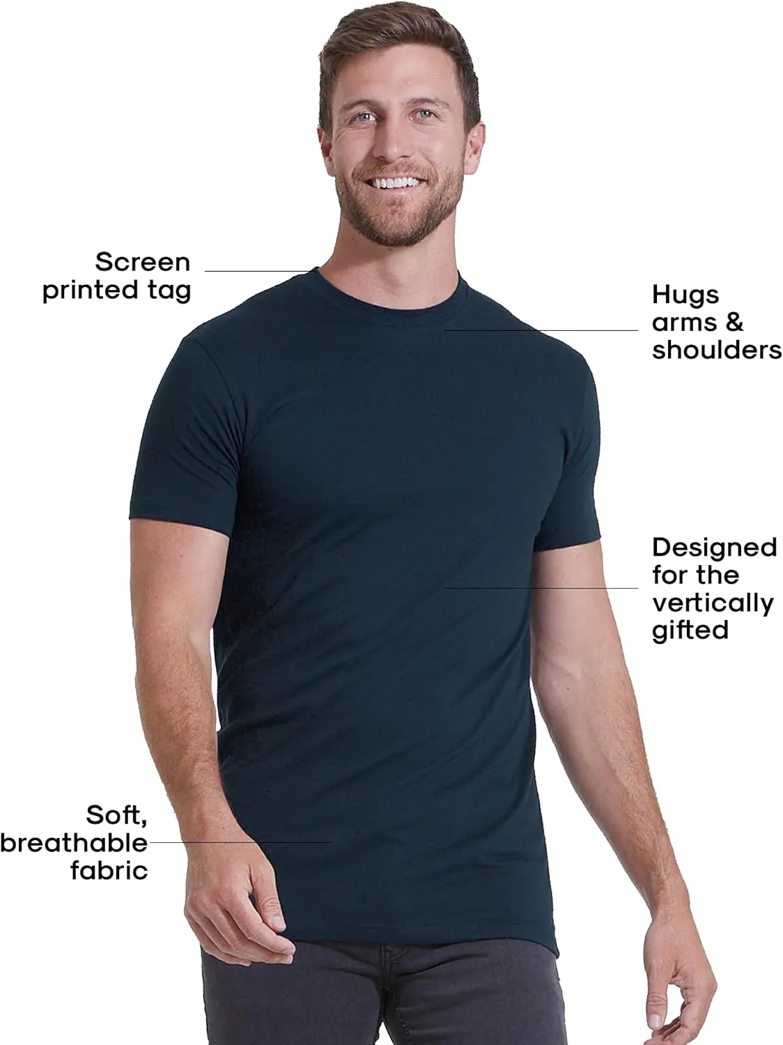 True Classic Mens T-Shirts - Short Sleeve Crew Neck Plain Novelty T Shirt for Men