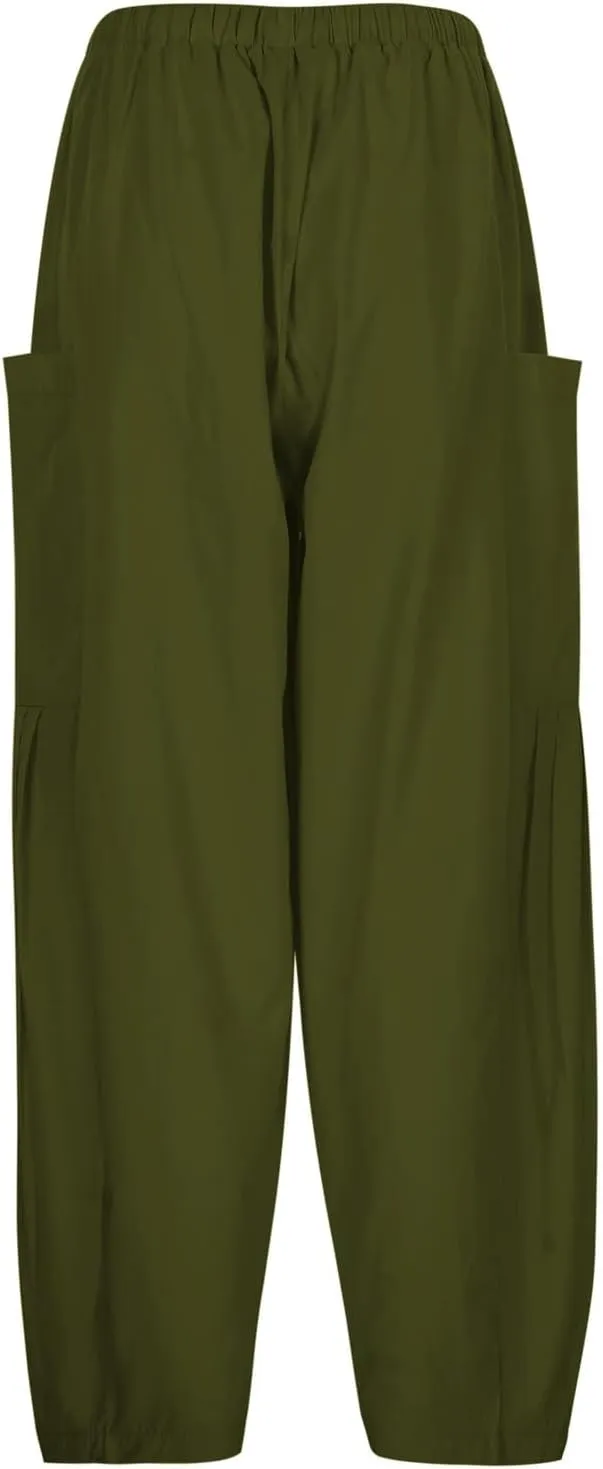 Wide Leg Capri Pant for Women Fashion High Waisted Pants Loose Palazzo Pant Drawstring Workout Sweatpants with Pockets