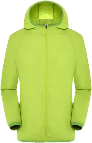 Windbreaker Men, Lightweight Hoodie Packable Waterproof Rain Coat Breathable Full Zip Hiking Outdoor Quick Dry Shirt