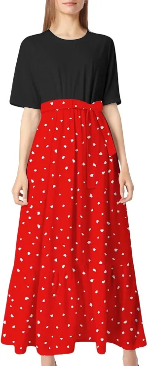 Women 2025 Summer Dresses Short Sleeve Ribbed Teacher Church Modest Business Casual Work Outfits Midi Dress