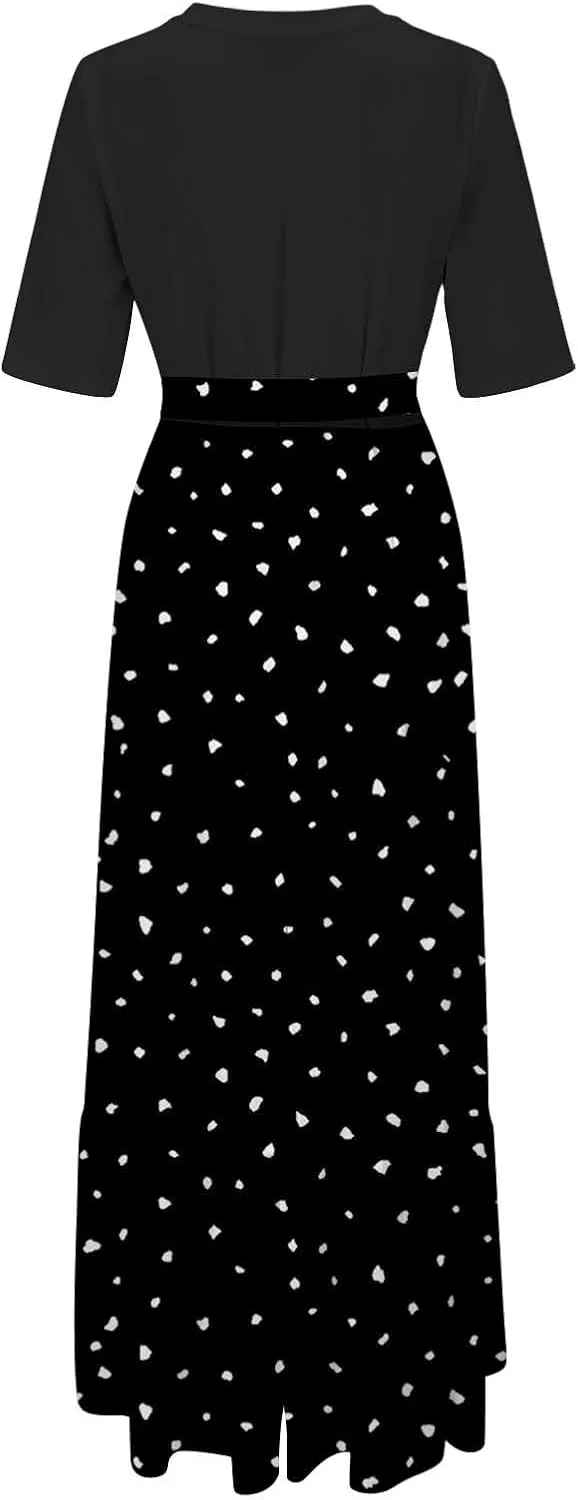 Women 2025 Summer Dresses Short Sleeve Ribbed Teacher Church Modest Business Casual Work Outfits Midi Dress