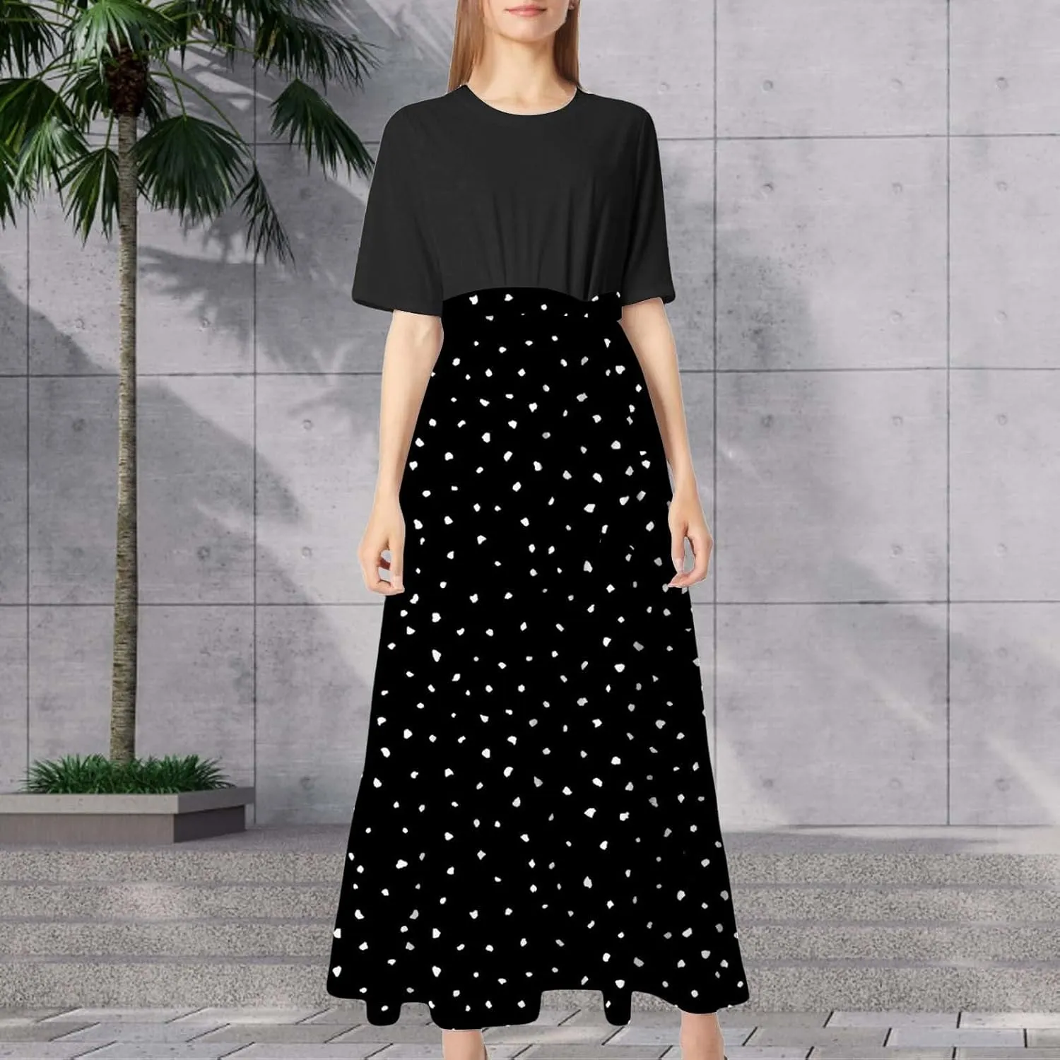 Women 2025 Summer Dresses Short Sleeve Ribbed Teacher Church Modest Business Casual Work Outfits Midi Dress