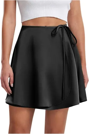 Women Satin High Waist Elastic Stitching Long Skirt Slim Fit Hip Skirt Skirts for Girls