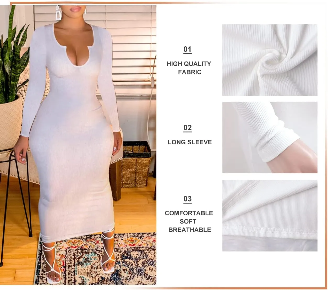 Women Sexy Two Piece Skirt Outfits Long Sleeve/Sleeveless V Neck Bodycon Ribbed Knitted Maxi Club Party Dress