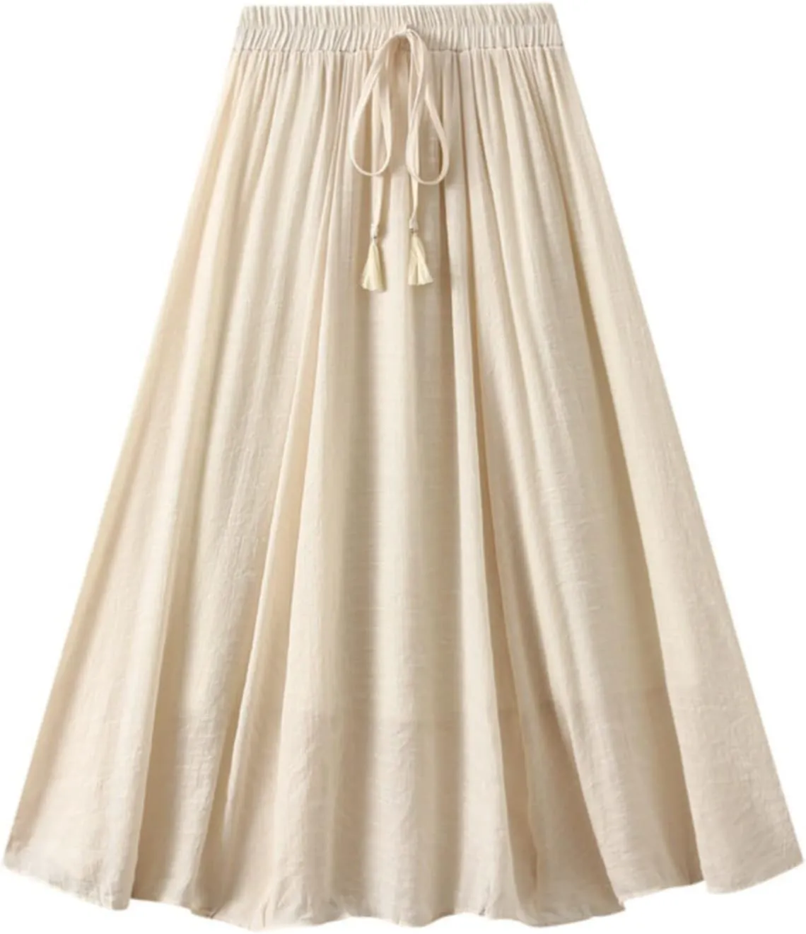 Women Summer Casual Boho Floral Maxi Skirt Elastic High Waist Tiered Pleated Flowy Long Beach Skirt with Pockets