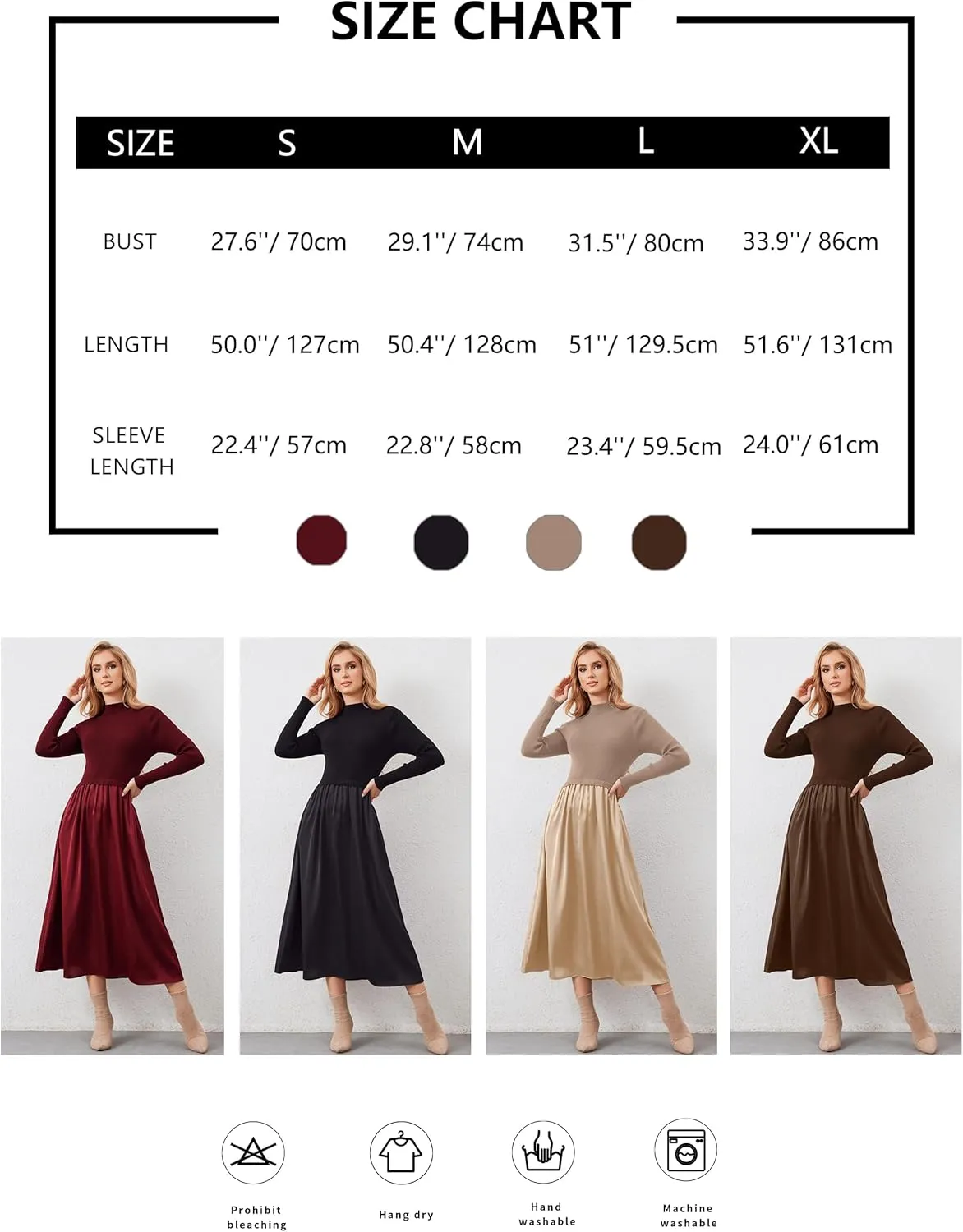 Women Turtle Neck Maxi Dress Long Sleeve Knit Sweater Dresses Turtleneck Winter Dress Flowy Slim Fit Fall Jumper Dress