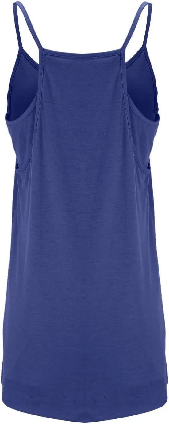 Womens Athletic Mini Dress Summer Romper Dresses Spaghetti Strap Sundress with Built-in Shorts Tennis Workout Rompers