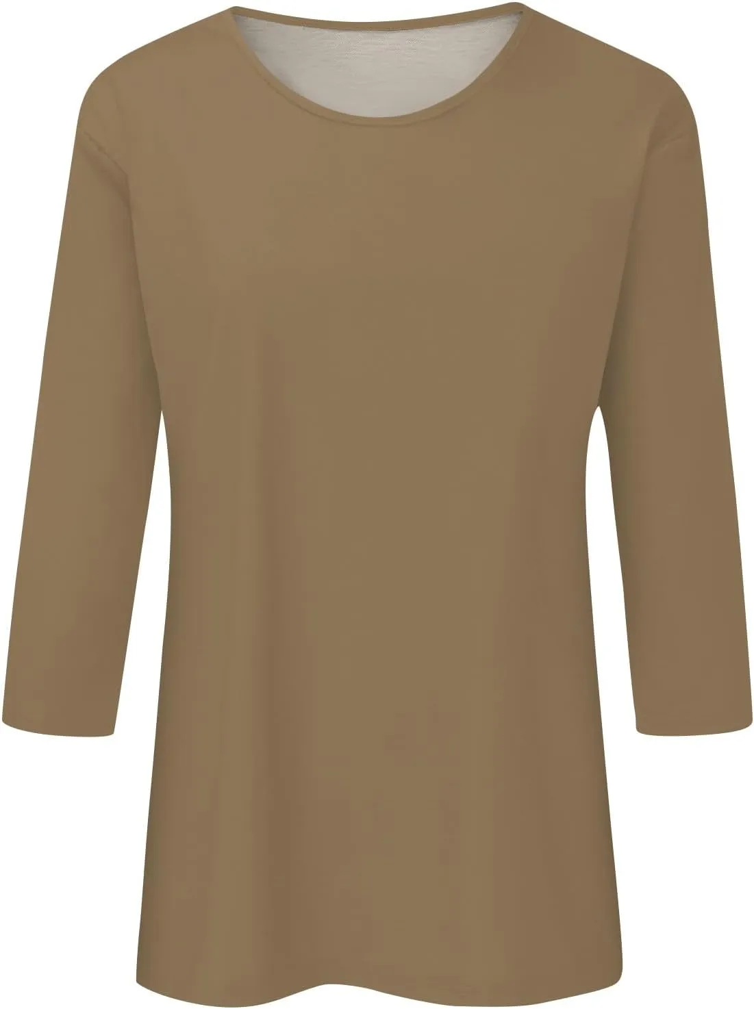 Women's Crewneck 3/4 Sleeve Tops,Casual Trendy Loose Fit Summer T Shirts Plain Tees Basic Tunic Blouses