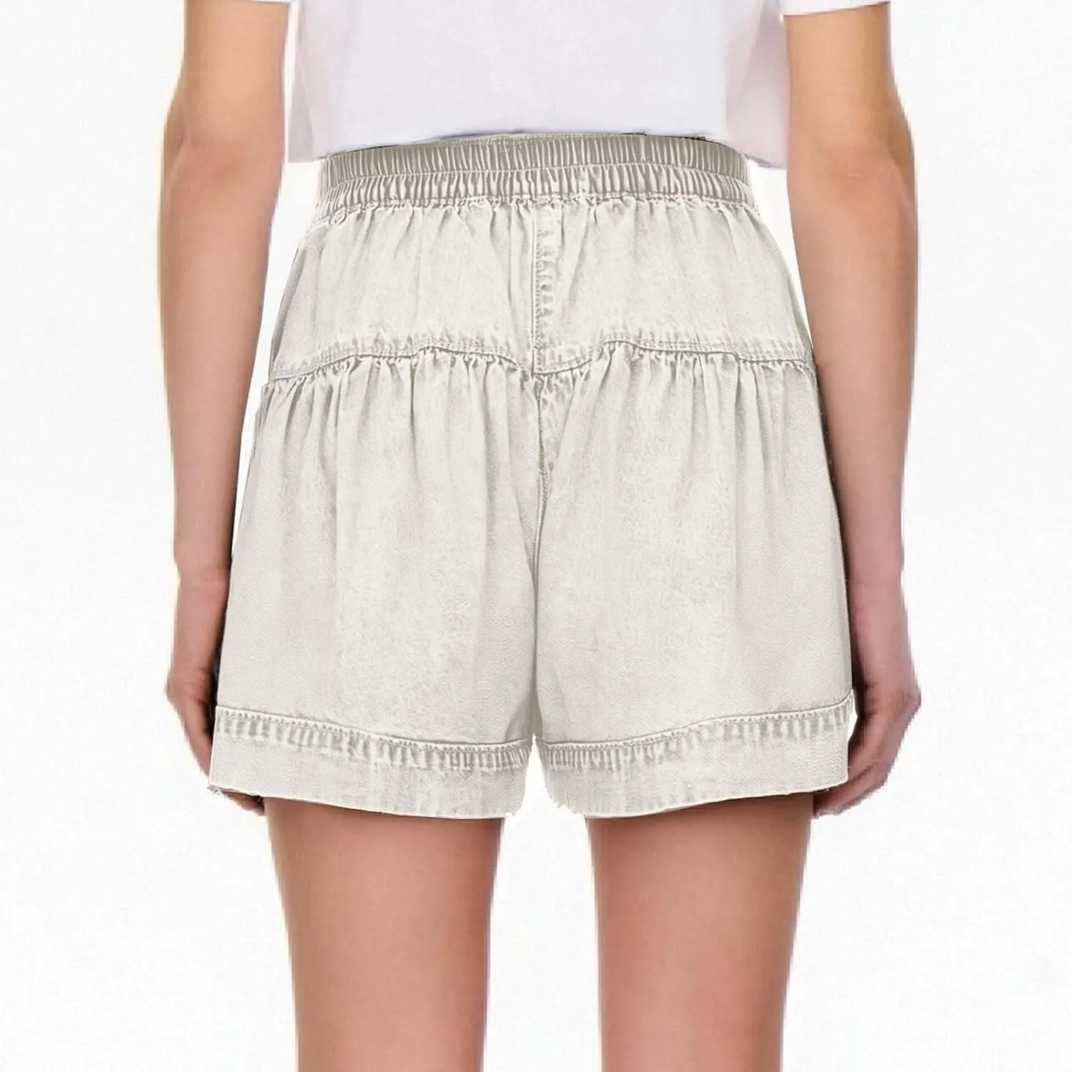 Womens Denim Shorts Summer Baggy High Waisted Flowy Wide Leg Buttons Pleated Casual Jean Shorts Fashion Ruffle Skorts