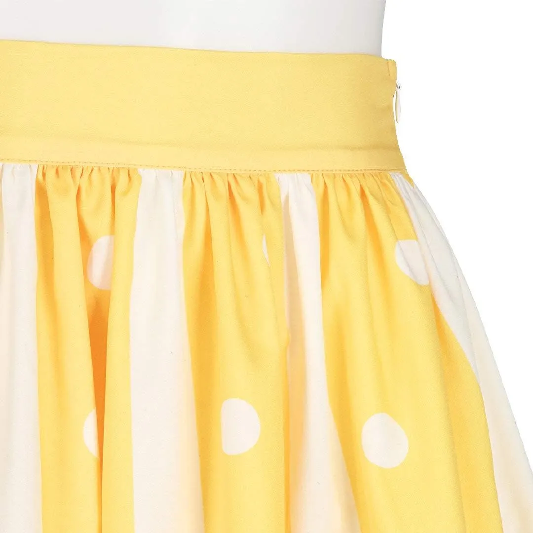 Women's Digital Print High Waisted A-Line Pleated Vintage Midi Skirts