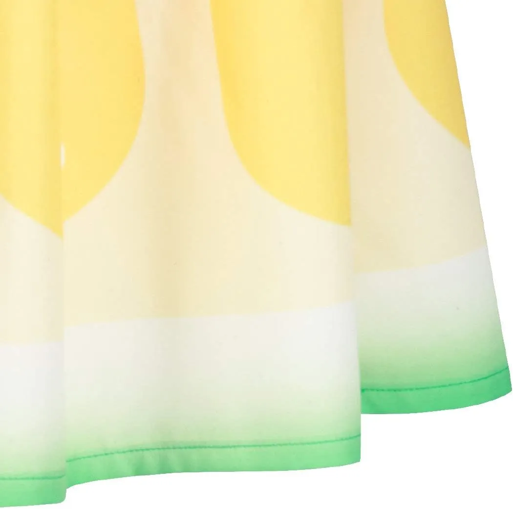 Women's Digital Print High Waisted A-Line Pleated Vintage Midi Skirts
